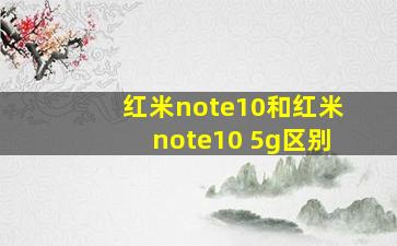 红米note10和红米note10 5g区别